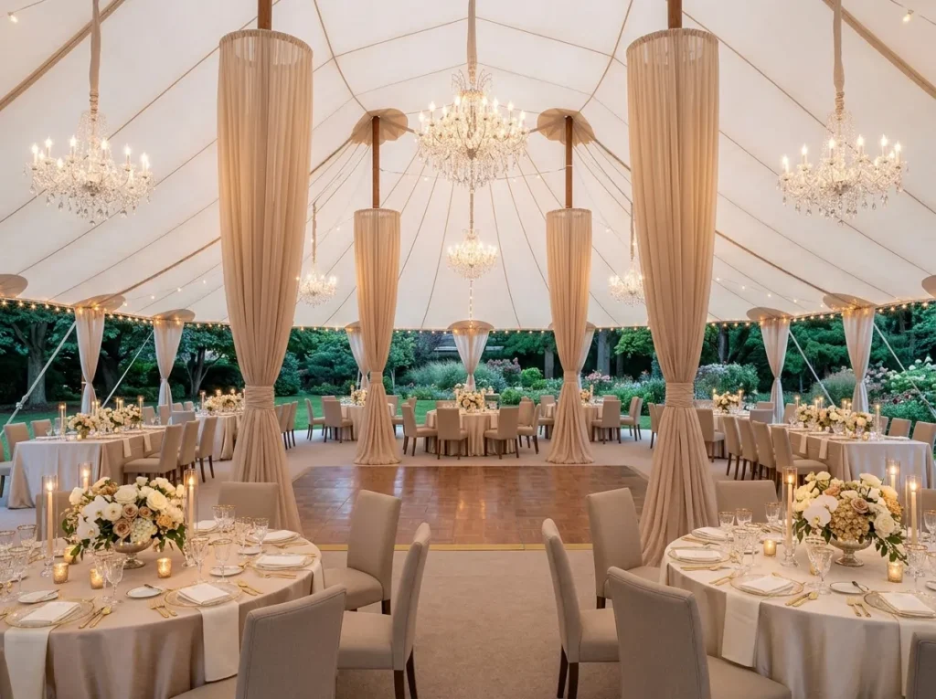 Champagne Champagne Tone Elegance Inspiration A Luxury tent wedding reception de…