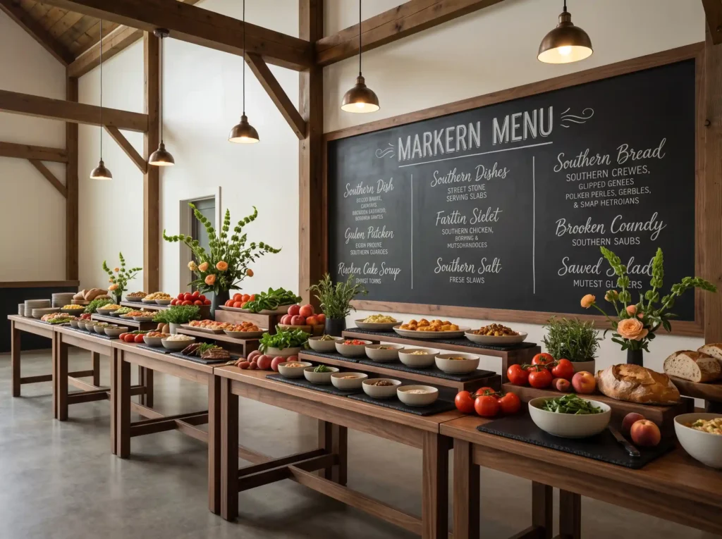 Modern Southern Market Inspiration This contemp Modern Southern wedding market b…