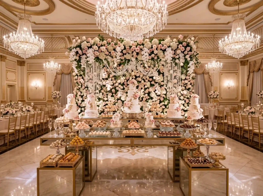 Regal Dessert Palace Inspiration A luxurious de Dessert palace with floral wall