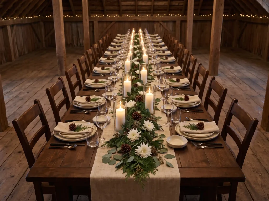 Candlelit Harvest Table Inspiration A single ov Candlelit harvest table winter w…