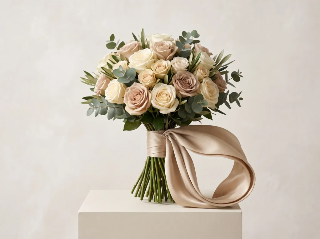 Champagne Silk Sculpture Inspiration Inspired b Champagne silk bridal bouquet K