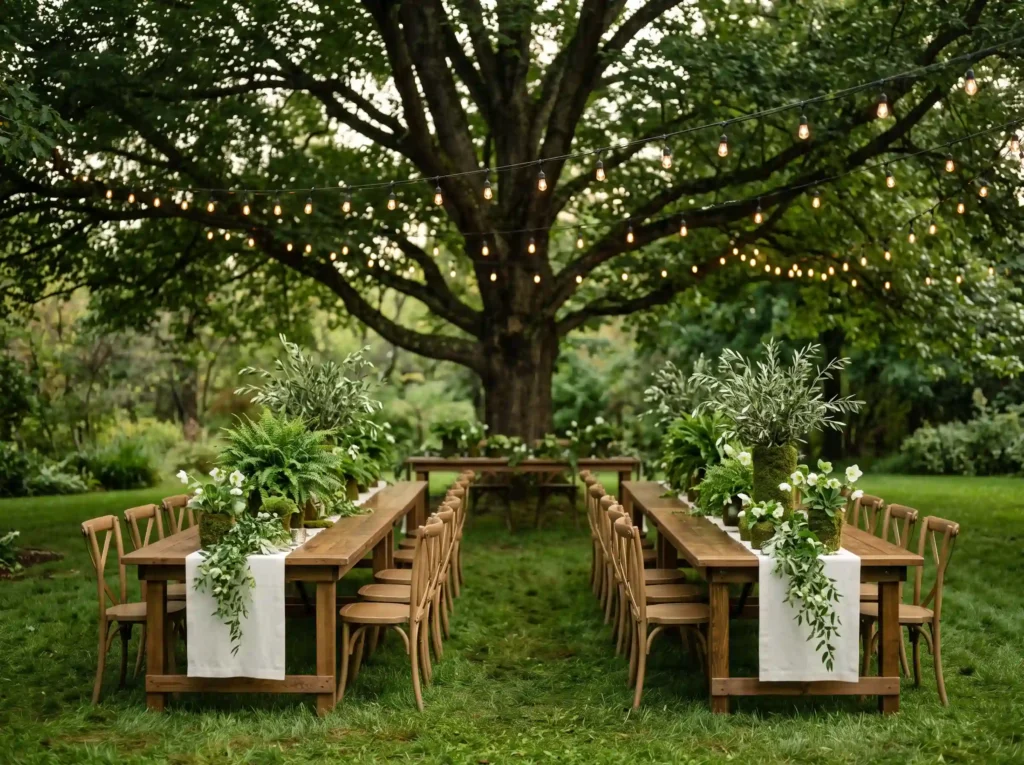 Monochrome Green Dinner Inspiration A nature fi Monochrome green backyard dinner… K