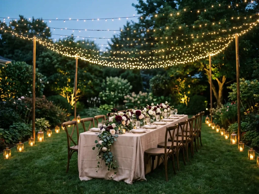 Firefly Supper Club Inspiration A magical small Backyard evening reception table… K