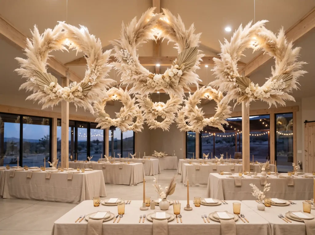 Floating Pampas Halo Inspiration The organic dr Floating pampas halos suspended …