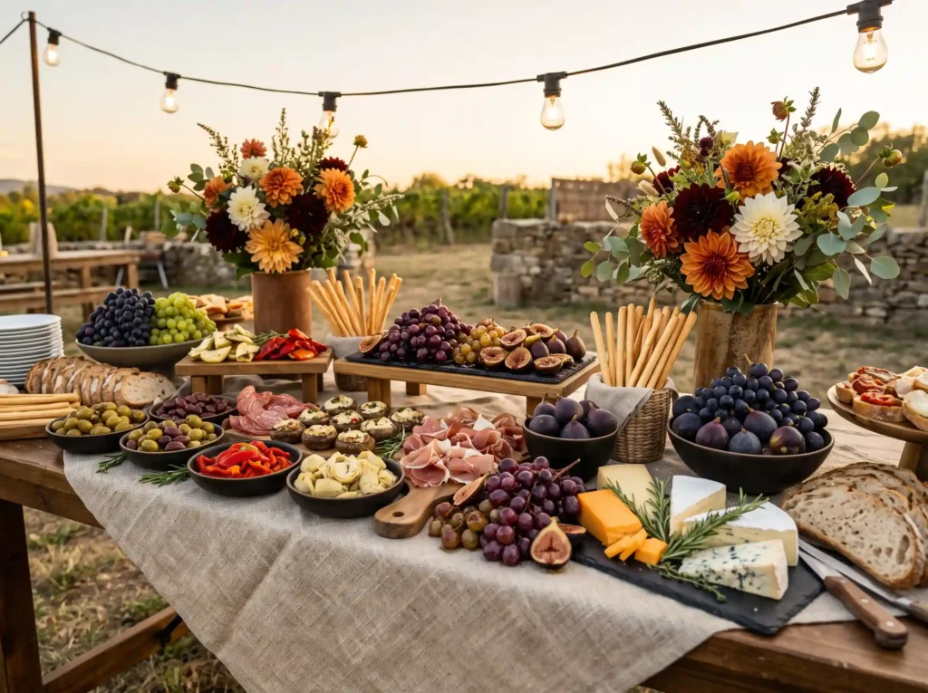 Golden Fall Antipasti Table Inspiration A vibra Fall antipasti table spread K