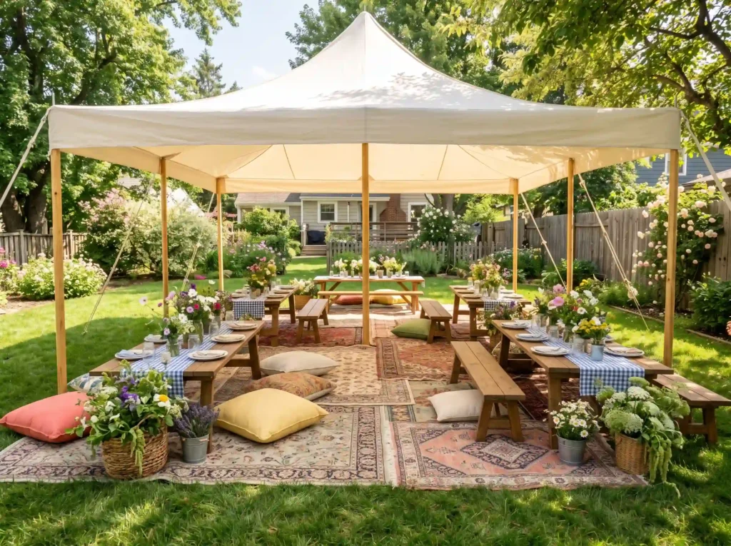 Wildflower Picnic Tent Inspiration A playful ga Wildflower picnic tent setup K