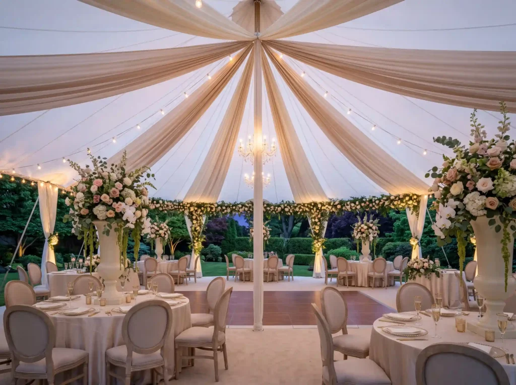 Luxe Garden Dinner Tent Inspiration The final d Luxury garden dinner tent design
