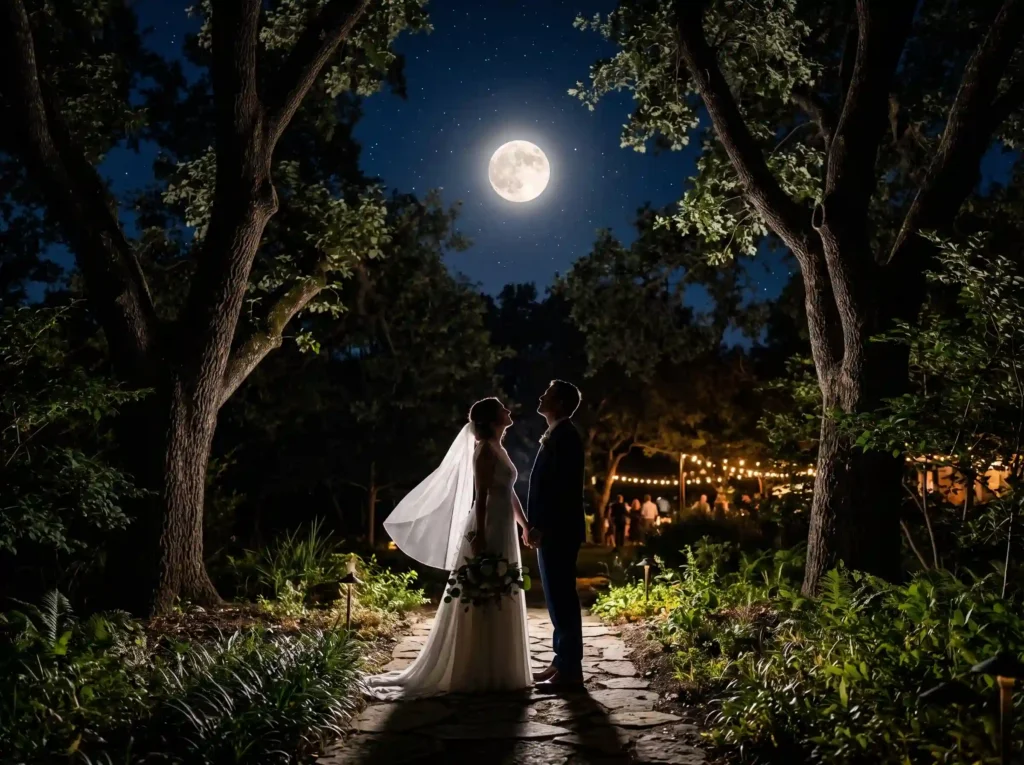 Moonlit Silhouette Inspiration A dramatic endin Couple silhouetted under moonlit… K