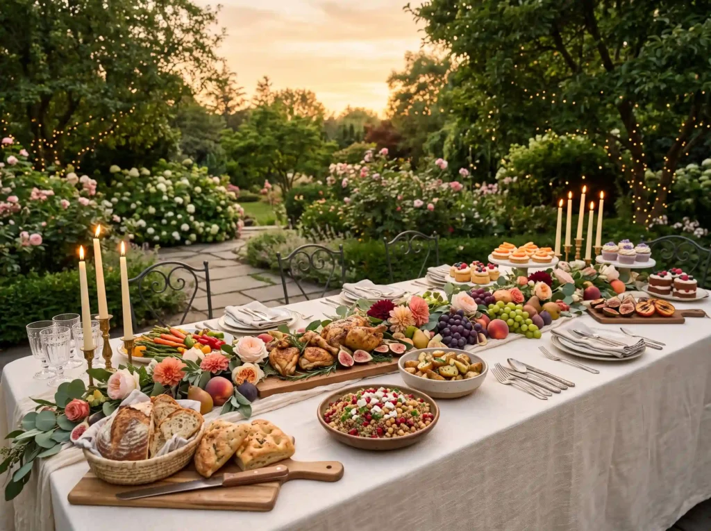 Sunset Garden Supper Buffet Inspiration The out Sunset garden supper buffet display