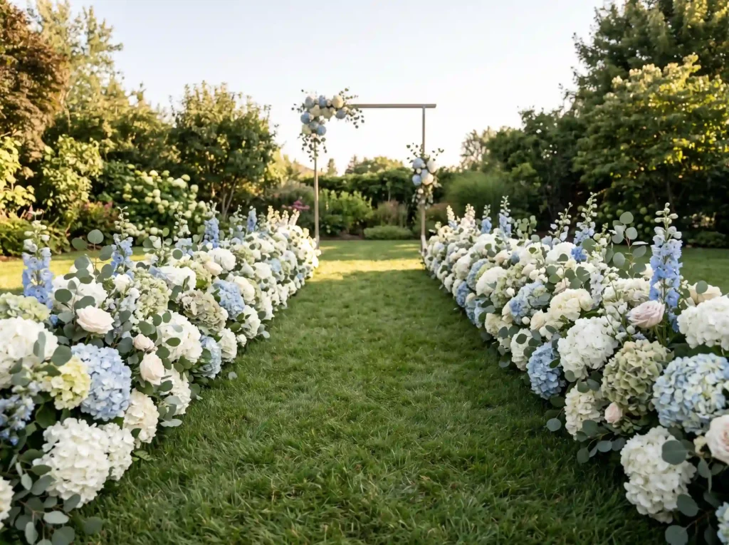 Hydrangea Garden Border Inspiration Lush hydran Hydrangea garden border ceremony K