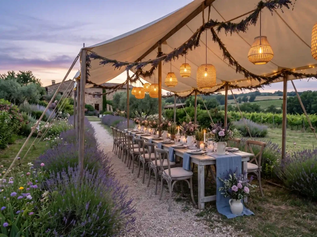 Lavender Provence Tent Inspiration A fragrant c Lavender Provence tent wedding s…