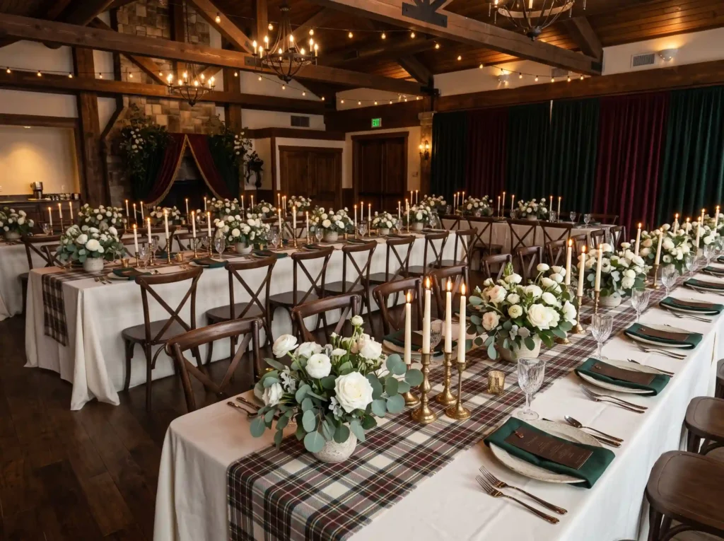 Plaid Winter Supper Club Inspiration Classic wi Plaid winter wedding supper club