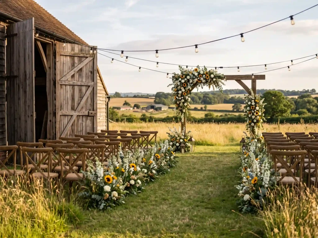Rustic Barn Meadow Ceremony Inspiration Country Rustic barn meadow ceremony K