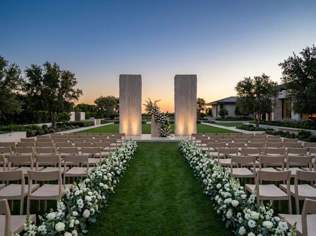 Modern Grass Monoliths Inspiration A minimalist Modern grass monoliths wedding c…