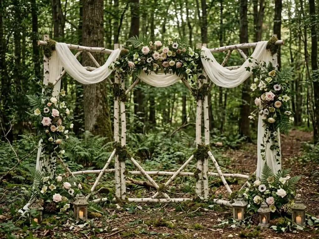 Birch and Blush Woodland Screen Inspiration Nat Birch and blush woodland screen