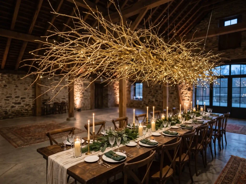 Golden Branch Canopy Inspiration A small amount Golden branch canopy wedding rec…