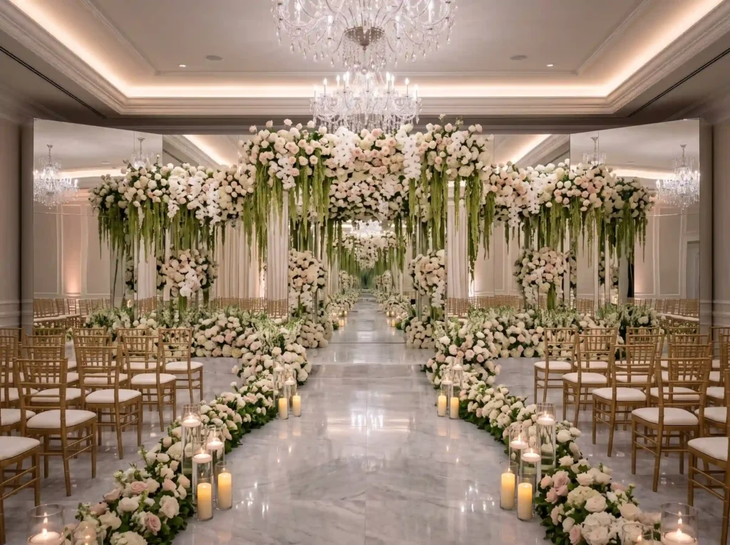 Endless Floral Horizon Inspiration Inspired by Mirrored floral wedding ceremony… K