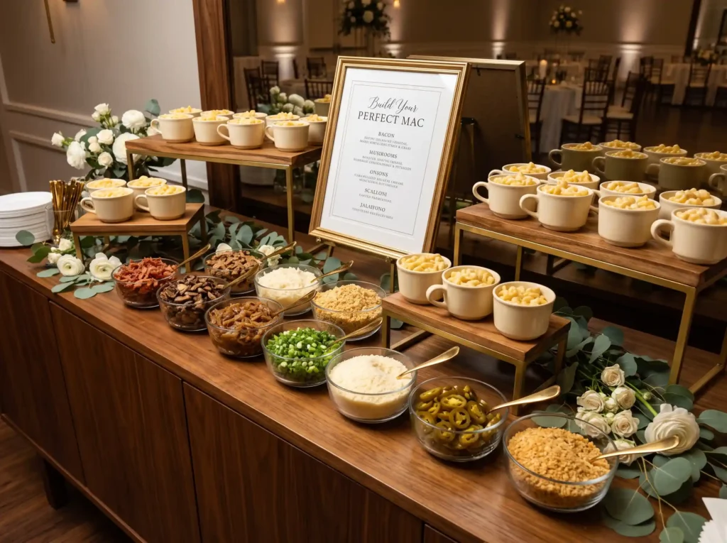 The Signature Wedding Mac Bar Inspiration A ver Wedding mac and cheese bar