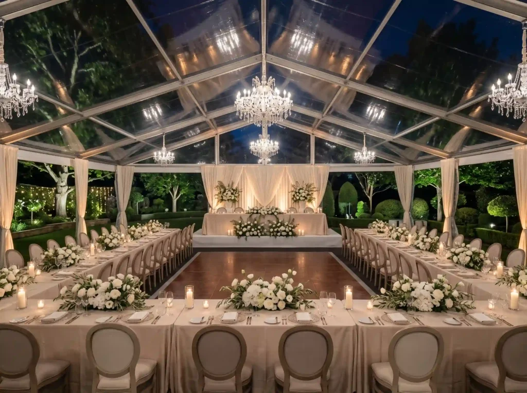 Luxe Clear Top Backyard Estate Inspiration A po Luxury backyard reception marquee K