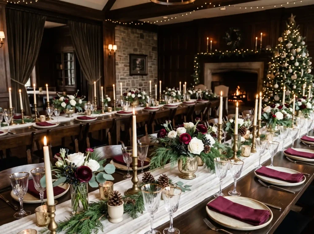 Luxe Winter Mix and Match Inspiration Carefully Winter wedding reception table s…
