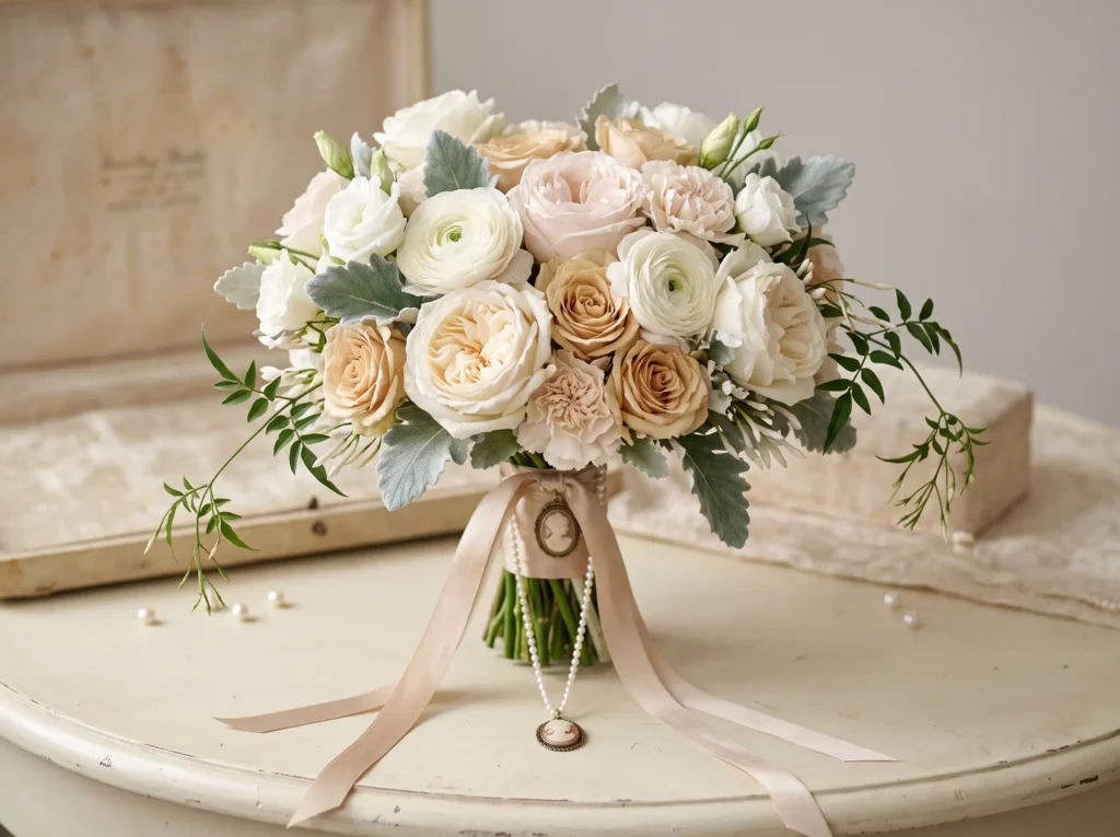 Cameo Pearl Bouquet Inspiration Designed like a Vintage bridal bouquet with cameo