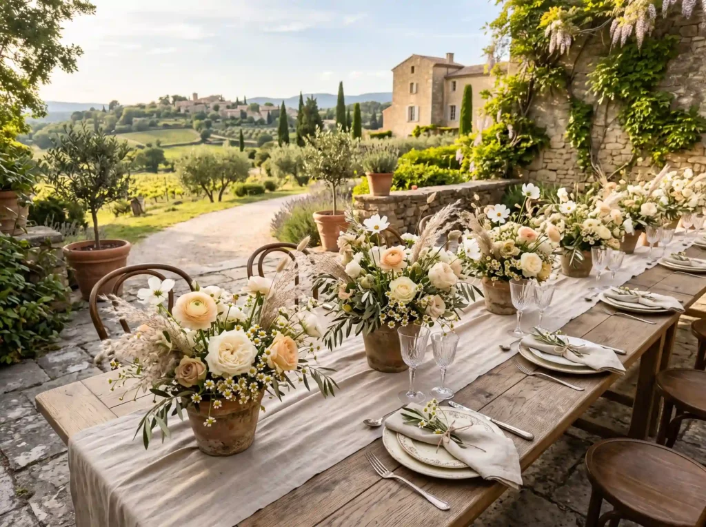 French Countryside Creams Inspiration This flora French countryside wedding table… K