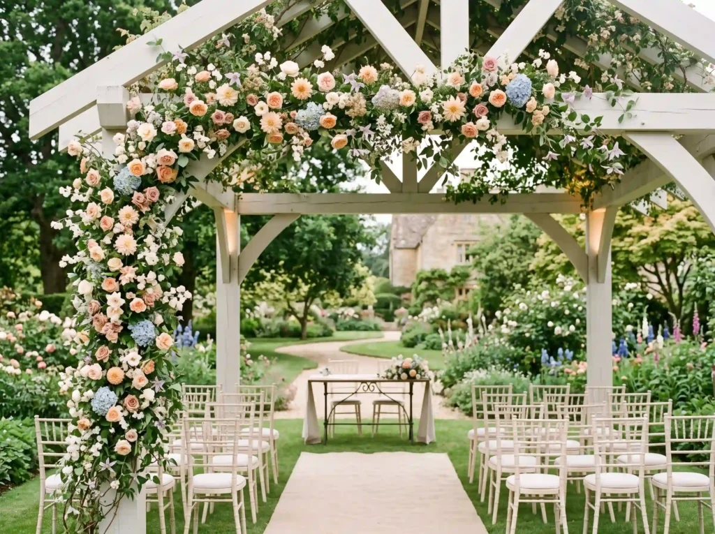 Peach Garden Pergola Inspiration Inspired by an Peach garden pergola floral arra…
