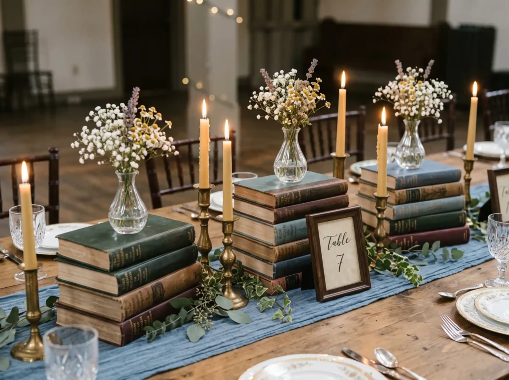 Vintage Book Centerpiece Bar Inspiration Instead Vintage book table centerpiece d…