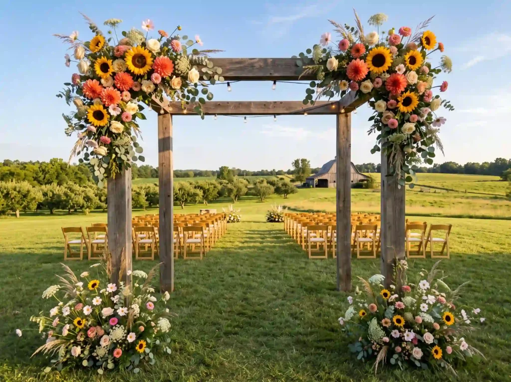 Sunflower Meadow Frame Inspiration A cheerful co Sunflower meadow frame ceremony K