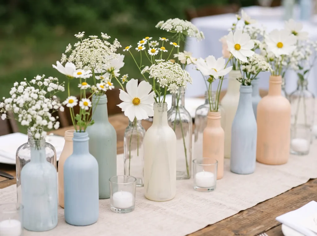 Painted Bottle Flower Garden Inspiration Recycle Painted bottles flower garden decor