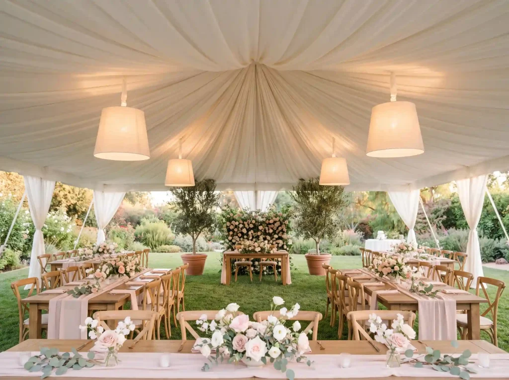 Backyard wedding reception tent … K