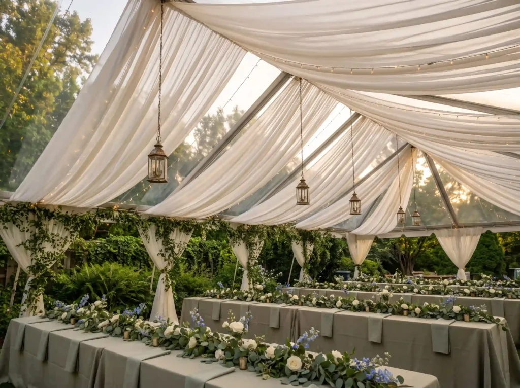 Sage garden wedding tent reception K