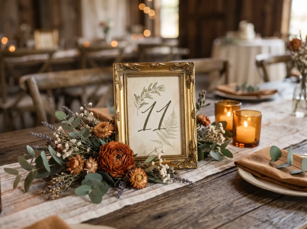 Vintage Frame Table Numbers Inspiration The fra Vintage frame table numbers DIY