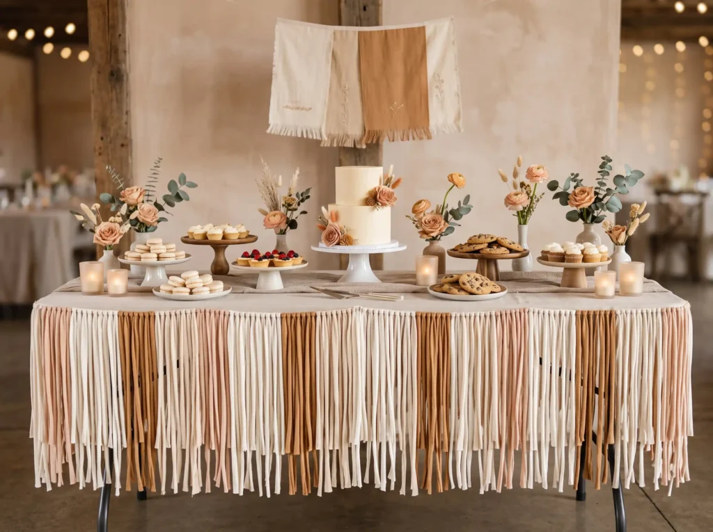 Fringe Dessert Table Inspiration The textile dr DIY wedding dessert table display