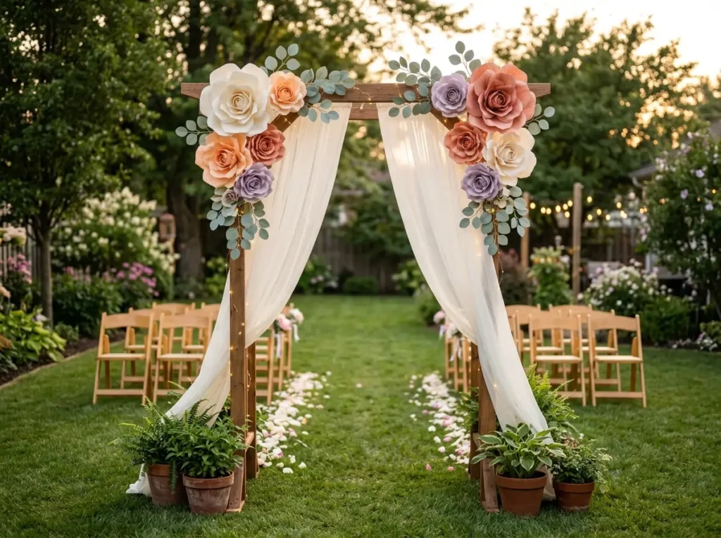 Paper Flower Arbor Inspiration Keep the referen Building paper flower wedding arbor