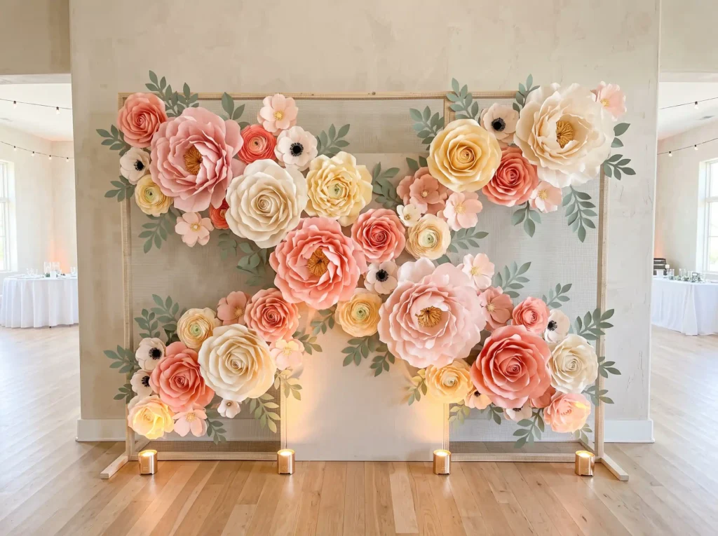 Oversized Paper Flower Wall Inspiration Large h Oversized paper flower wall back…
