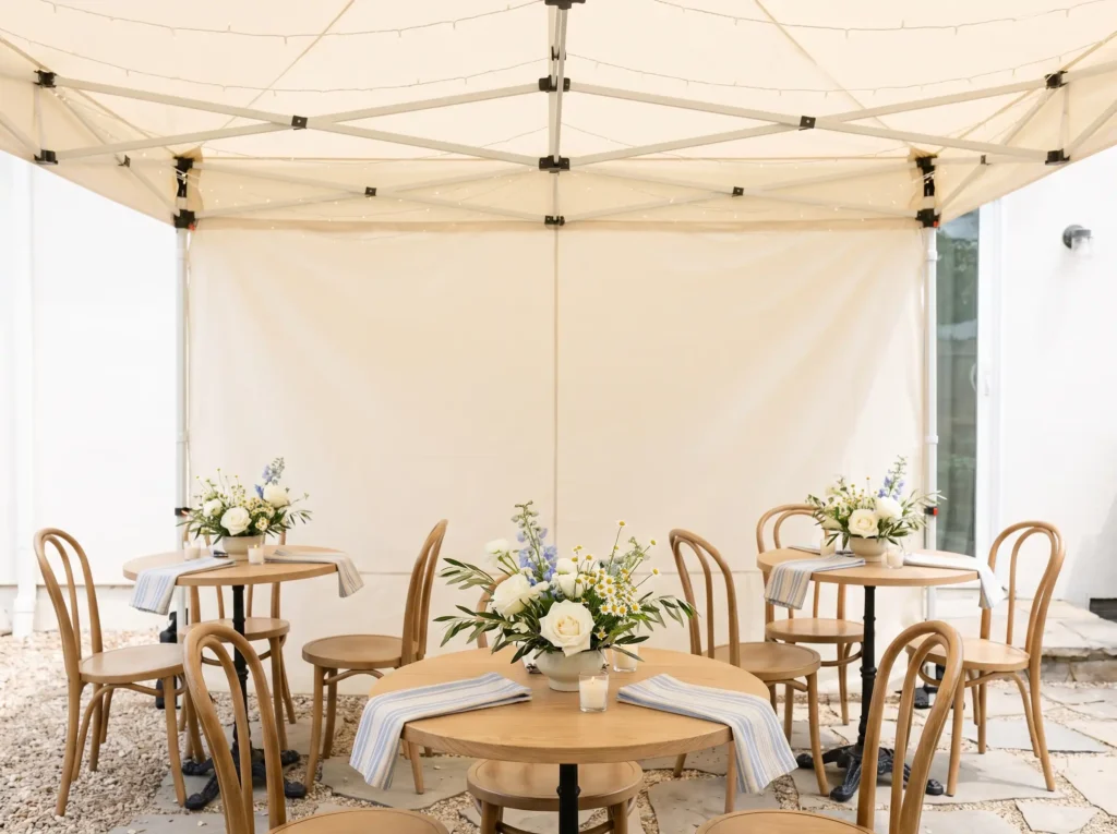 Tent setup for small wedding K