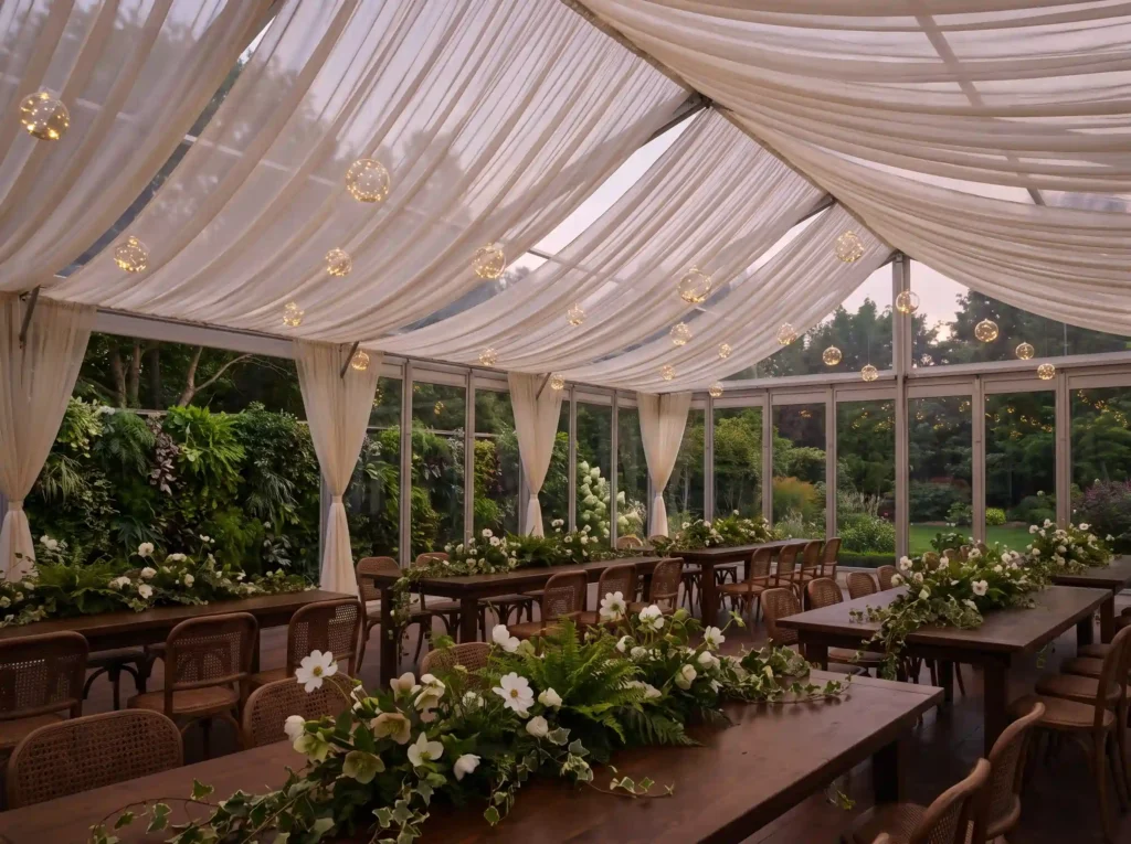 Botanical glasshouse wedding ten… K