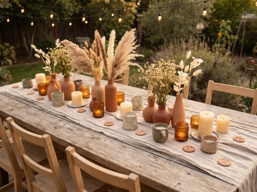 Terracotta candles table runner … K