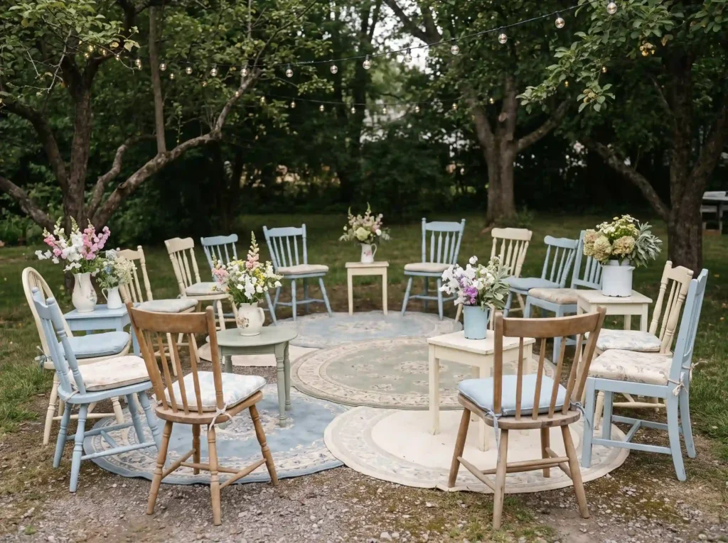 Thrifted blue garden lounge seating K
