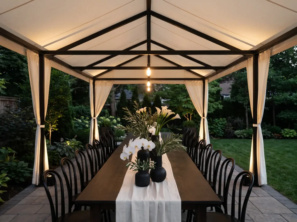 Modern black trim pavilion tent K