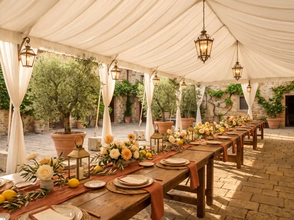 Designing Tuscan courtyard tent … K