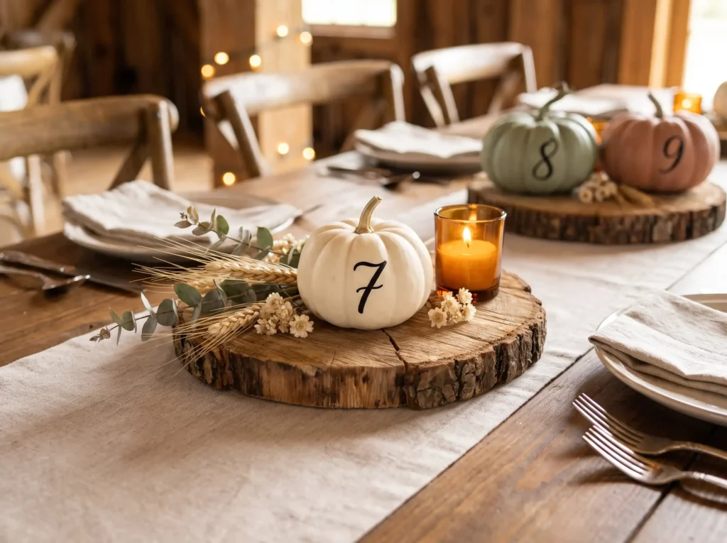 Pumpkin table number displays K