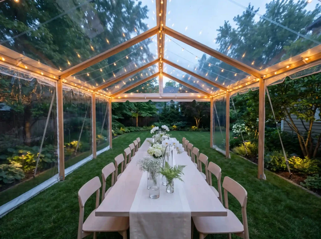 Clear panel garden room reception K