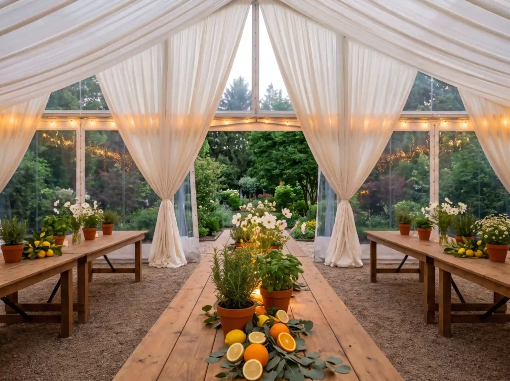 Greenhouse inspired backyard wed… K
