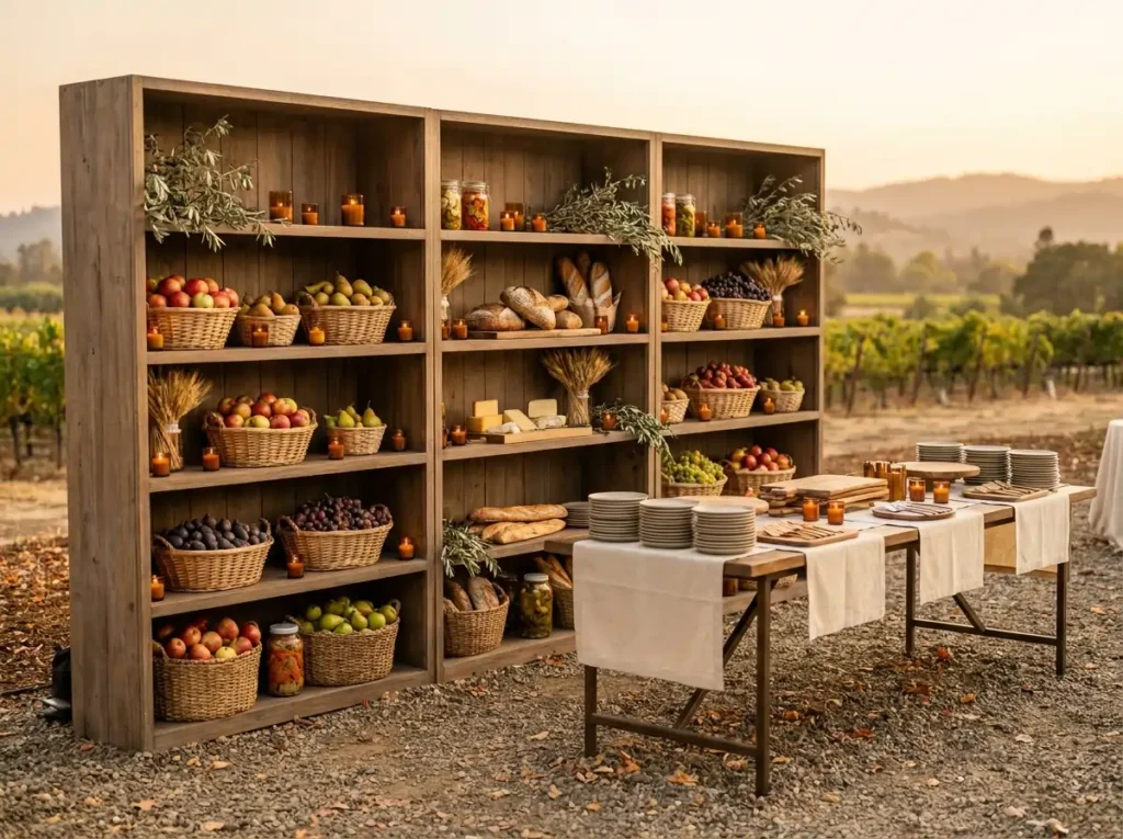 Autumn wedding food display