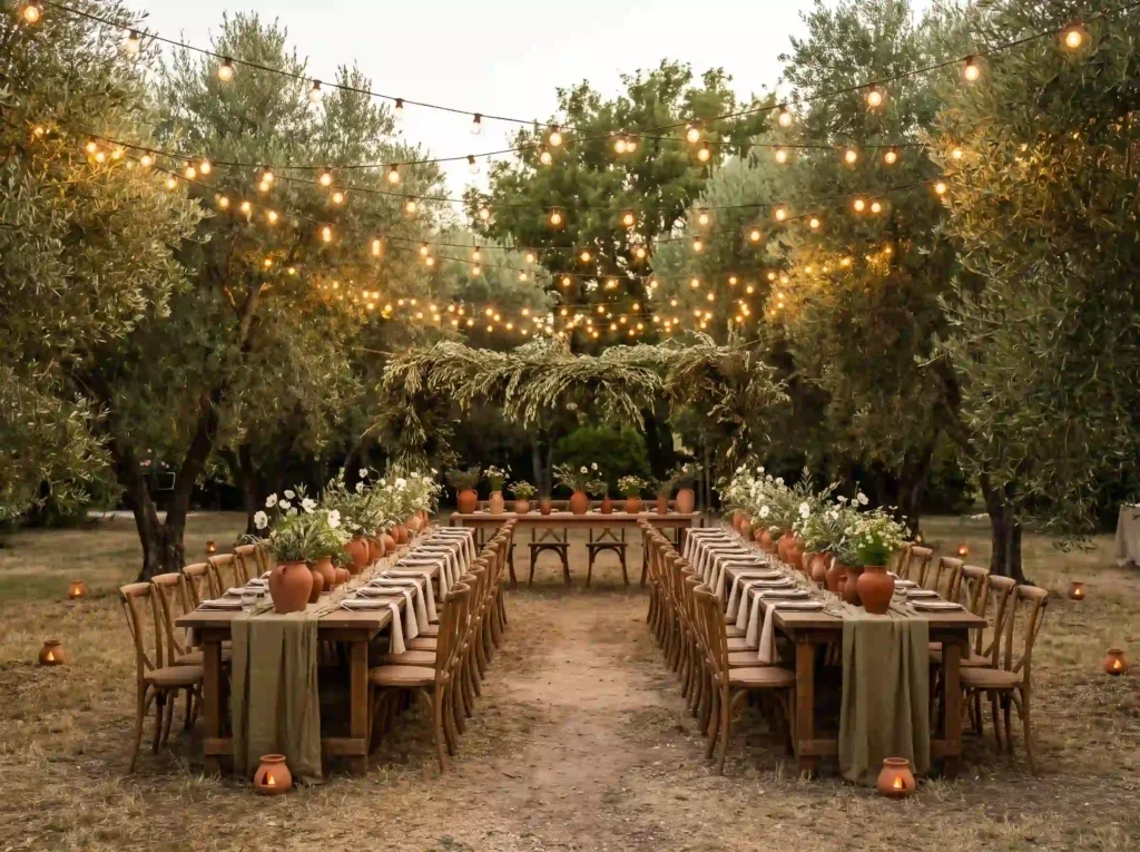 Backyard wedding reception dinne… K