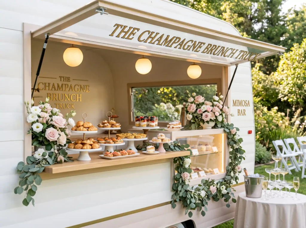 Champagne brunch truck wedding s… K
