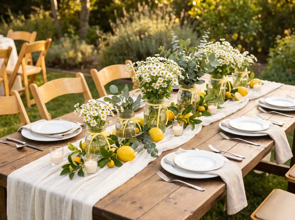 Citrus mason jar table runner K