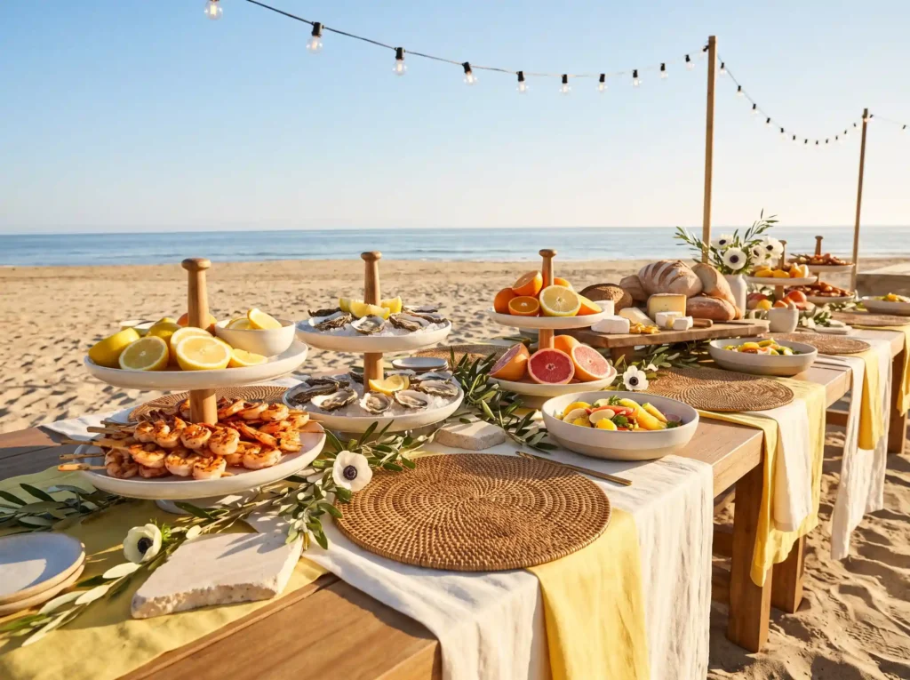 Coastal citrus grazing table setup K